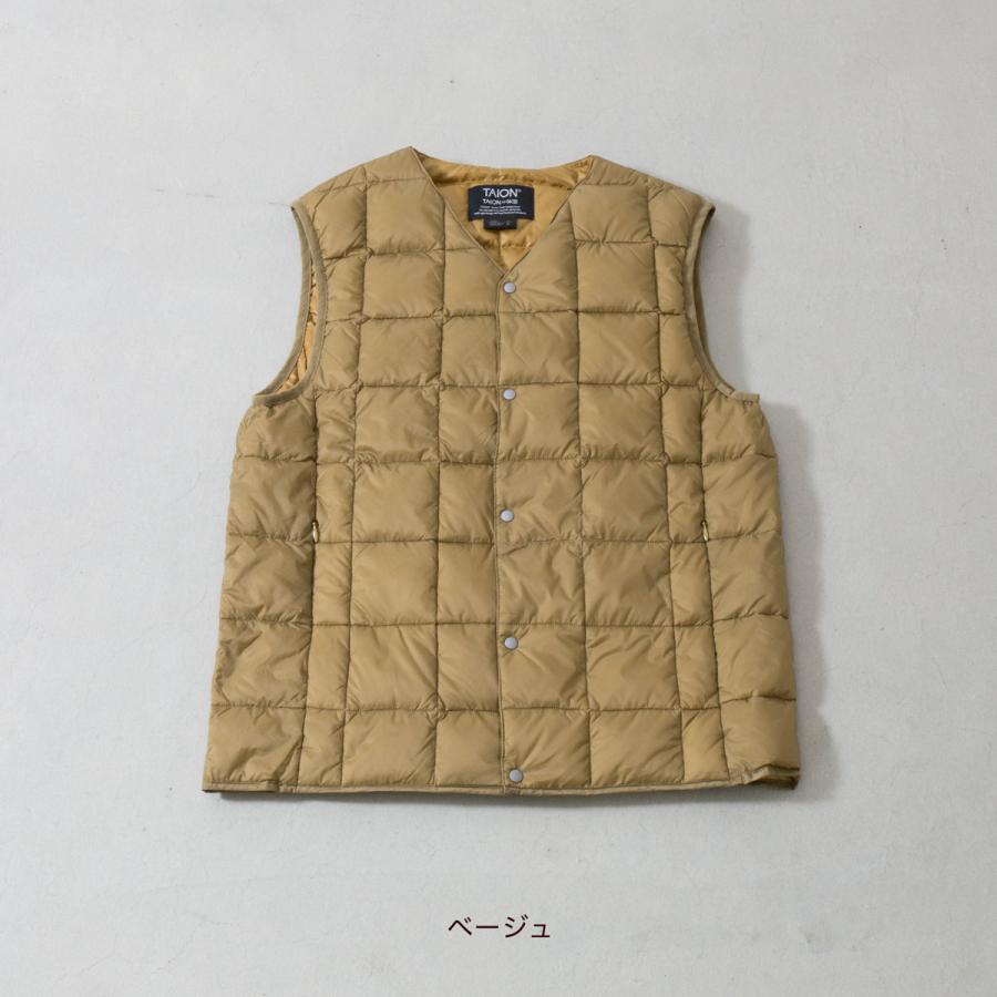 TAION（タイオン） Vネック ボタン インナーダウン ベスト TAION-001