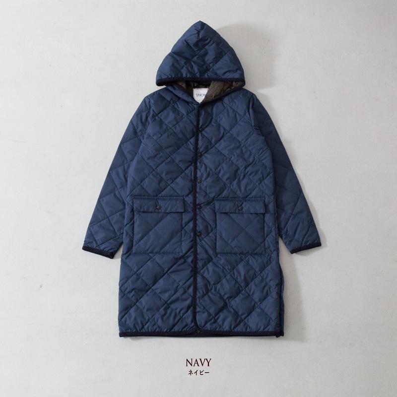 TAION タイオン パイピングフード ロングダウンコート CITY LINE TAION タイオン パイピングフード ロングダウンコート CITY LINE