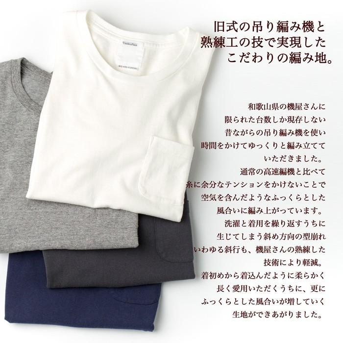 吊り編み 熟成コットン ポケット Tシャツ 日本製 半袖 ポケT メンズ