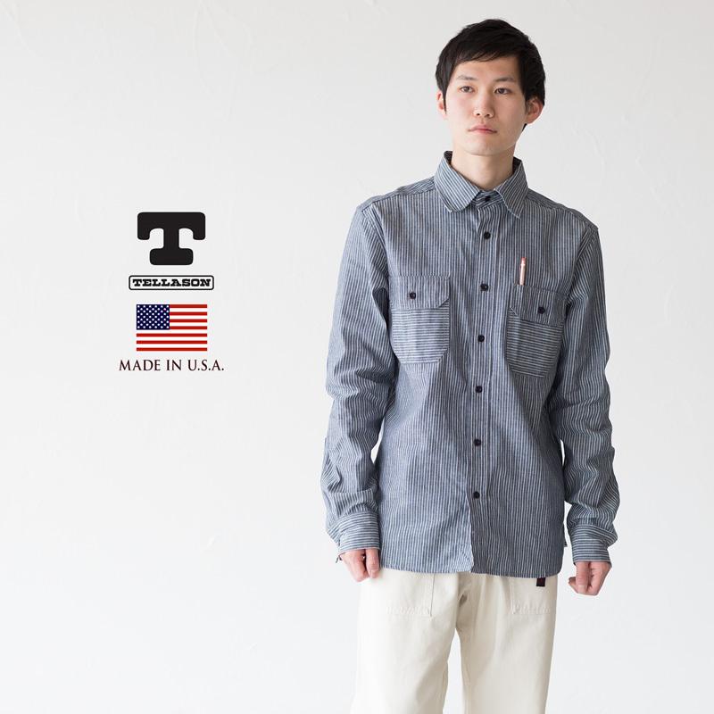 TELLASON テラソン ストライプド クランプダウン シャツ TELLASON テラソン ストライプド クランプダウン シャツ