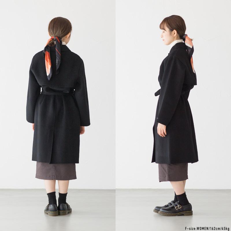 UBER ウーバー 7023 ステンカラー コート 黒 新品未使用 UBER ウーバー 7023 ステンカラー コート 黒 新品未使用 UBER ウーバー