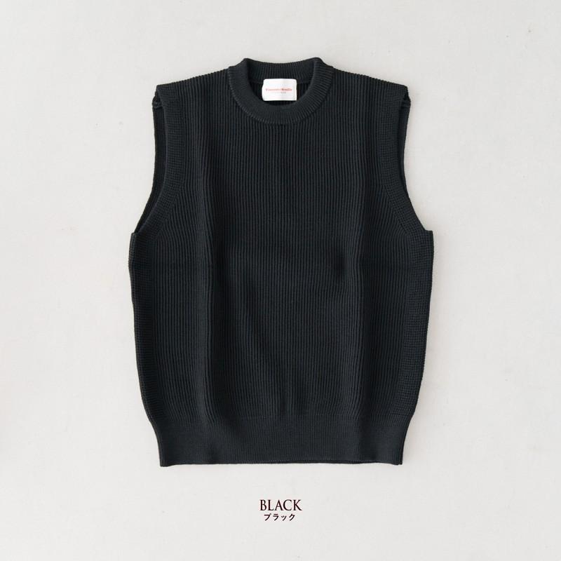 ヴァンソンエミレイユ クルーネック 畦編み ベスト VM202WA13021