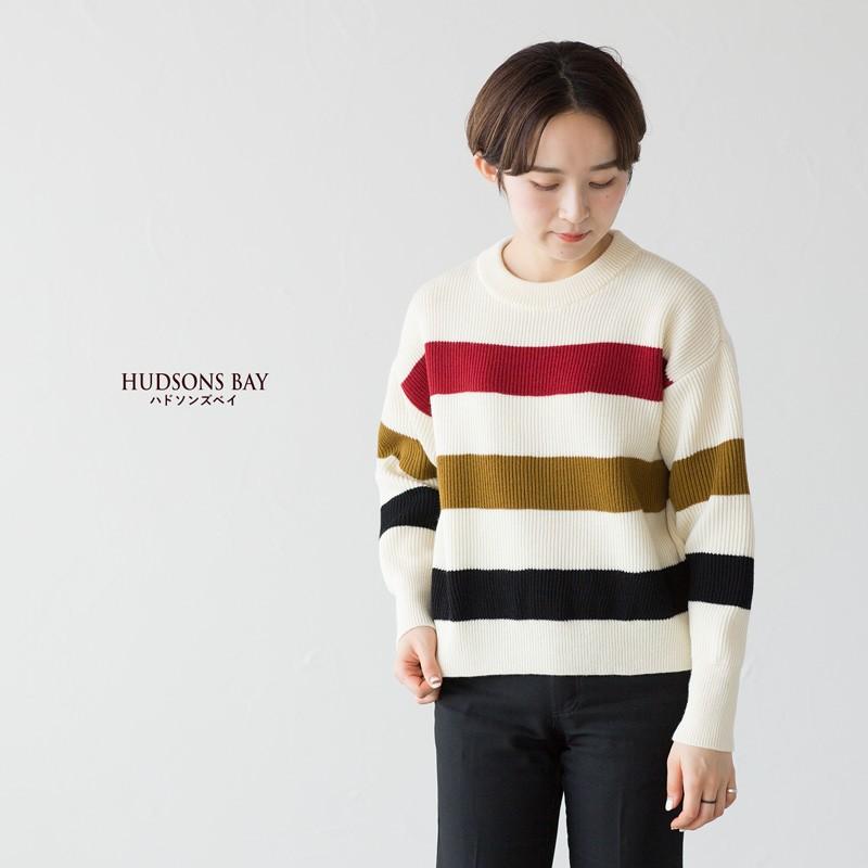ヴァンソンエミレイユ ハドソンズベイ ストライプ 畦編み セーター