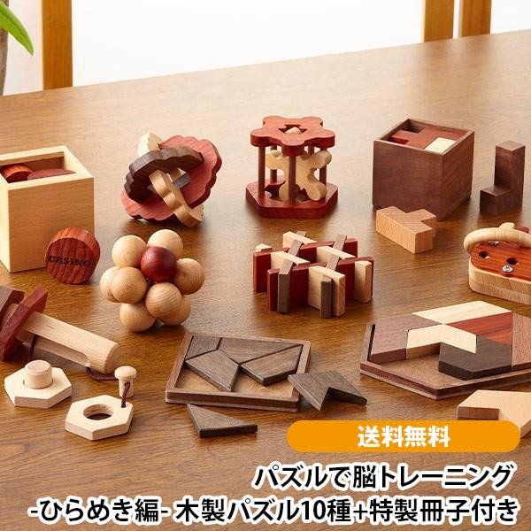 パズルで脳トレーニング -ひらめき編- 木製パズル10種+特製冊子付き | 