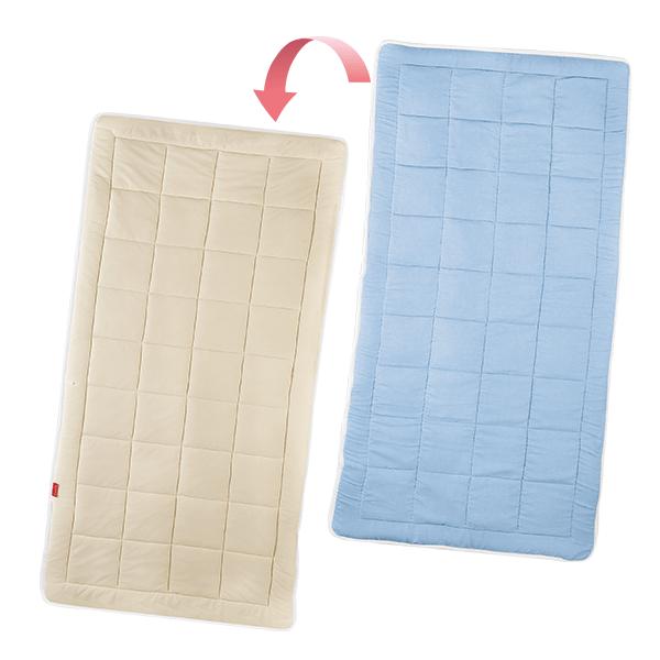 オールシーズン敷きパッド リバーシブル フュージョン(立体構造編物) 快適な寝心地 洗える 日本製 肩や腰への負担を軽減 麻100％ |  | 01