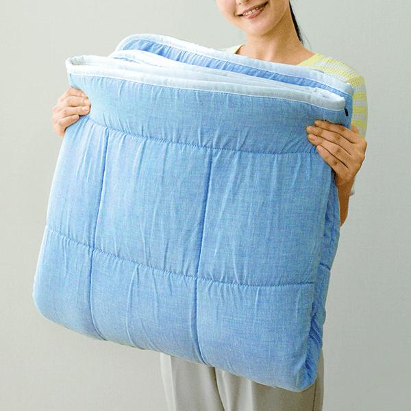 オールシーズン敷きパッド リバーシブル フュージョン(立体構造編物) 快適な寝心地 洗える 日本製 肩や腰への負担を軽減 麻100％ |  | 04