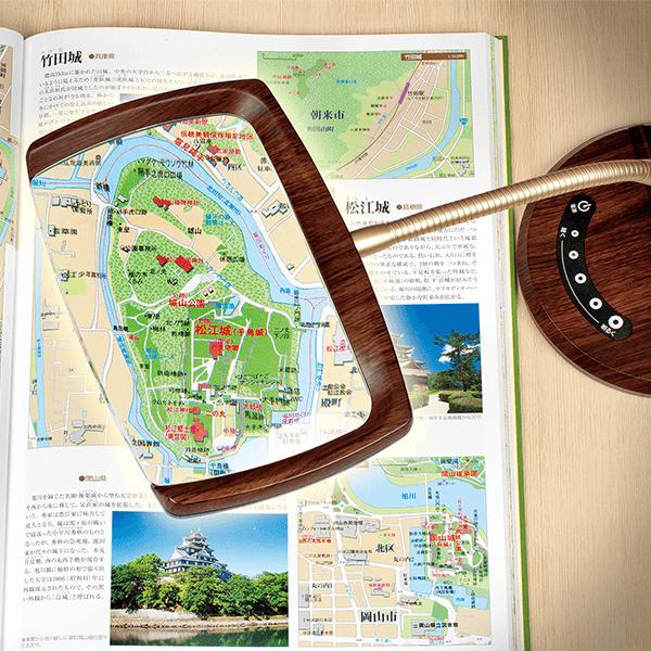 卓上ルーペ 目が楽プレミアム LEDライト 大型レンズ 読書 角度変更