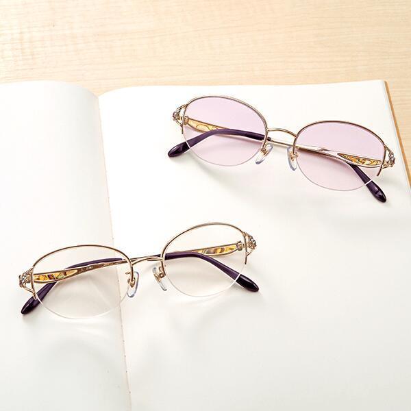 ジュエリーグラス 送料無料 シニアグラス 遠近両用 老眼鏡 女性 おしゃれ お出かけ UVカット 累進レンズ 紫外線カット |  | 02