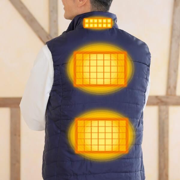 ミズノ発熱ベスト CM・新聞で話題  mizuno ヒートベスト ヒーターベスト 電熱 ブレスサーモ 軽量 男女兼用 ウォーキング ゴルフ 旅行 送料無料 | MIZUNO | 08