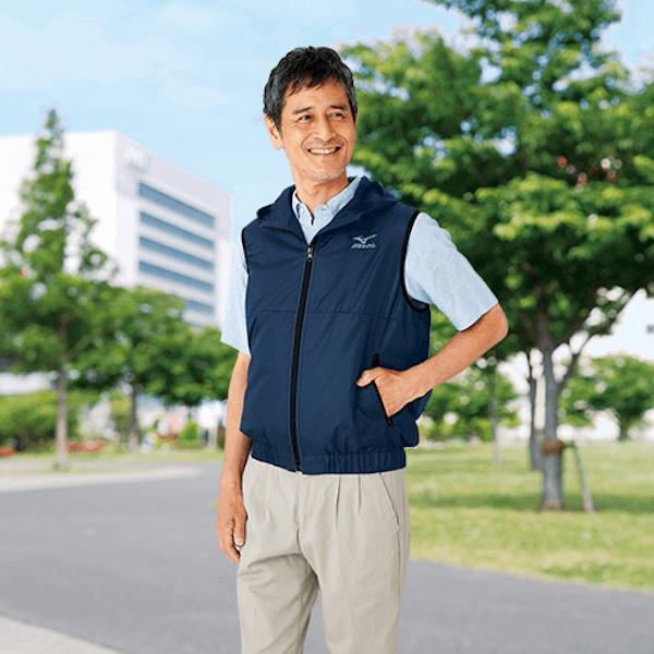 ミズノ冷涼ベスト 送料無料 mizuno 冷却ファン 気化熱 DIY 家事 Tシャツセット フード 男女兼用 消臭 動きやすい 普段使い 洗濯可能 | MIZUNO | 02