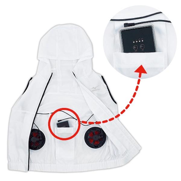 ミズノ冷涼ベスト 送料無料 mizuno 冷却ファン 気化熱 DIY 家事 Tシャツセット フード 男女兼用 消臭 動きやすい 普段使い 洗濯可能 | MIZUNO | 05