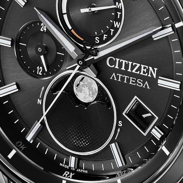 シチズン 腕時計 ATTESA アテッサ BY1006-62E 光発電エコ・ドライブ電波時計 ダイレクトフライト ムーンフェイズ Black Titanium Series CITIZEN｜cococross｜04