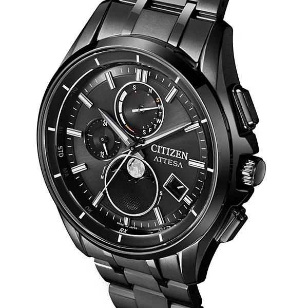 シチズン 腕時計 ATTESA アテッサ BY1006-62E 光発電エコ・ドライブ電波時計 ダイレクトフライト ムーンフェイズ Black Titanium Series CITIZEN｜cococross｜05