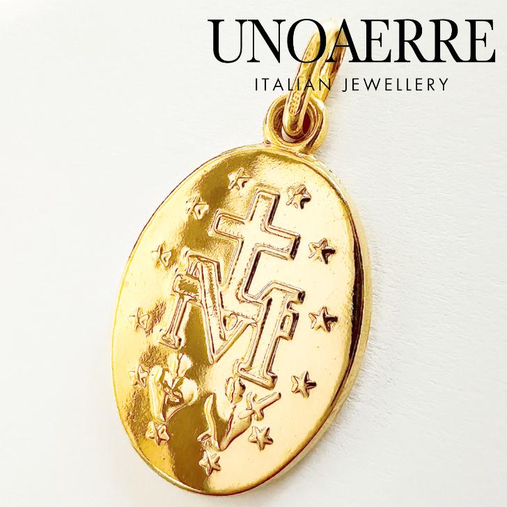 UNOAERRE 、k18ペンダントチャーム、マリア新品 UNOAERRE ウノアエレ マリア 18金 K18 イエローゴールド