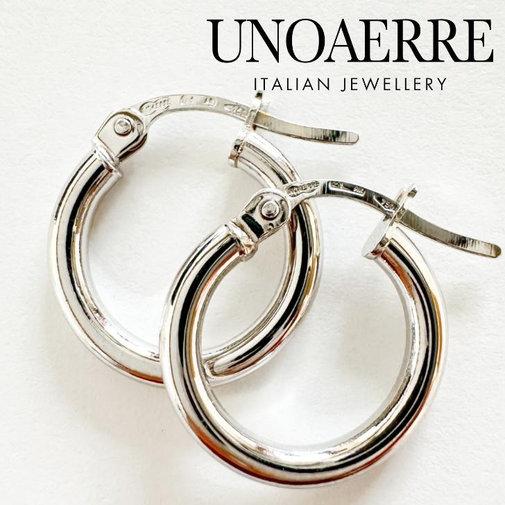 ウノアエレ　片耳　18K フープピアス　コンビ UNOAERRE ウノアエレ 18金 ピアス K18 18K フープピアス