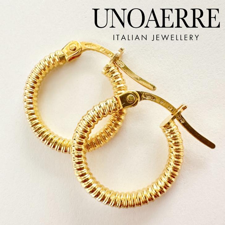 ウノアエレ　ピアス片耳 UNOAERRE ウノアエレ ピアス 18金 K18 ゴールド フープピアス