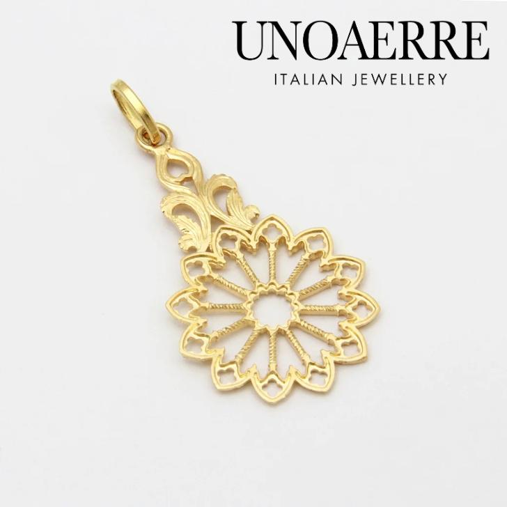 UNOAERRE（ウノアエレ） ピアス ペンダント 18金 K18 K18YG 750YG バラ