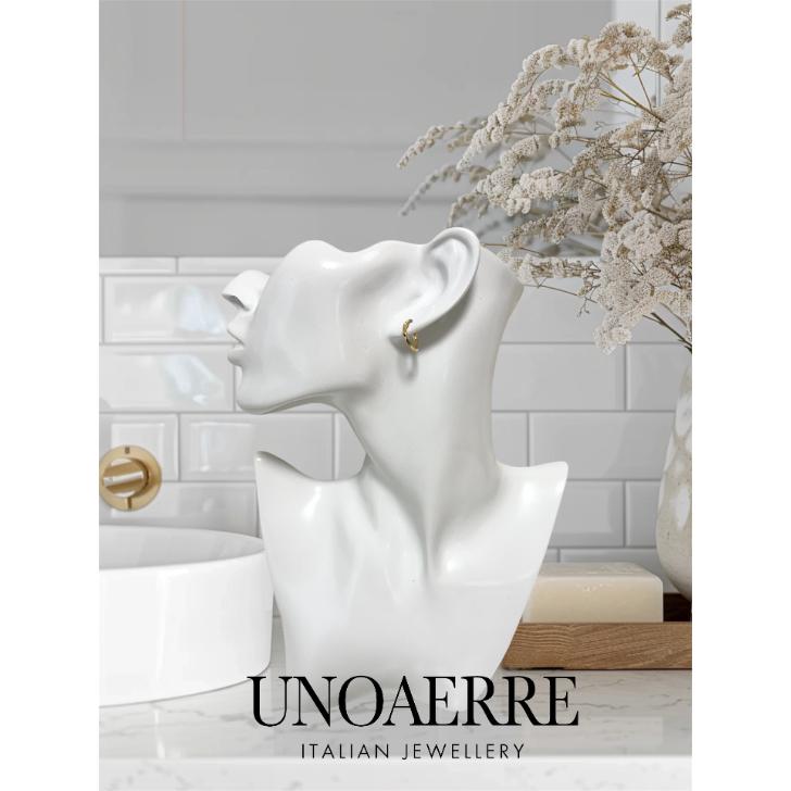 ウノアエレ UNOAERRE ピアス 18金 K18 イエローゴールド フープピアス イタリア製 巾着袋＆ジュエリーBOX付き！ プレゼントの画像