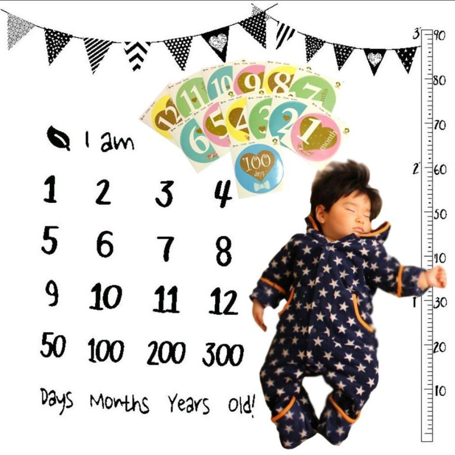 赤ちゃん ベビーフォト シーツ 寝相アート 百日記念 月齢 100日祝い ステッカー セット Babyphoto わらいみらい 通販 Yahoo ショッピング