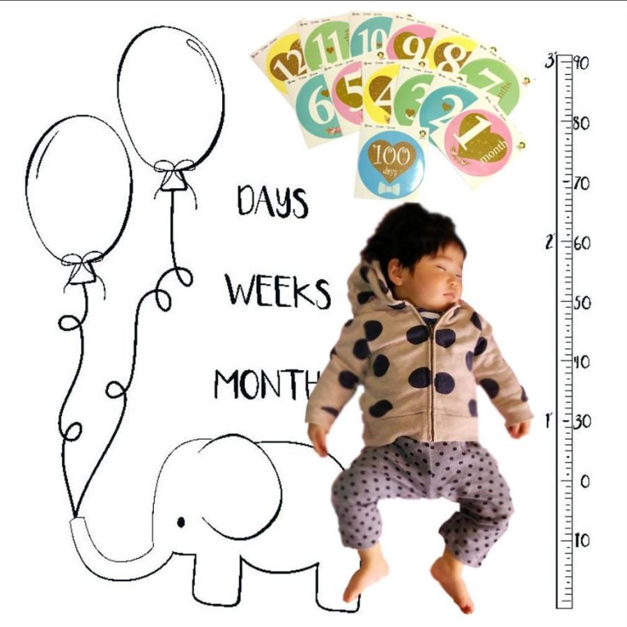 赤ちゃん ベビーフォト シーツ 寝相アート 百日記念 月齢 100日祝い ステッカー セット Babyphoto わらいみらい 通販 Yahoo ショッピング