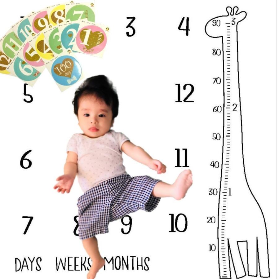 赤ちゃん ベビーフォト シーツ 寝相アート 百日記念 月齢 100日祝い ステッカー セット Babyphoto わらいみらい 通販 Yahoo ショッピング