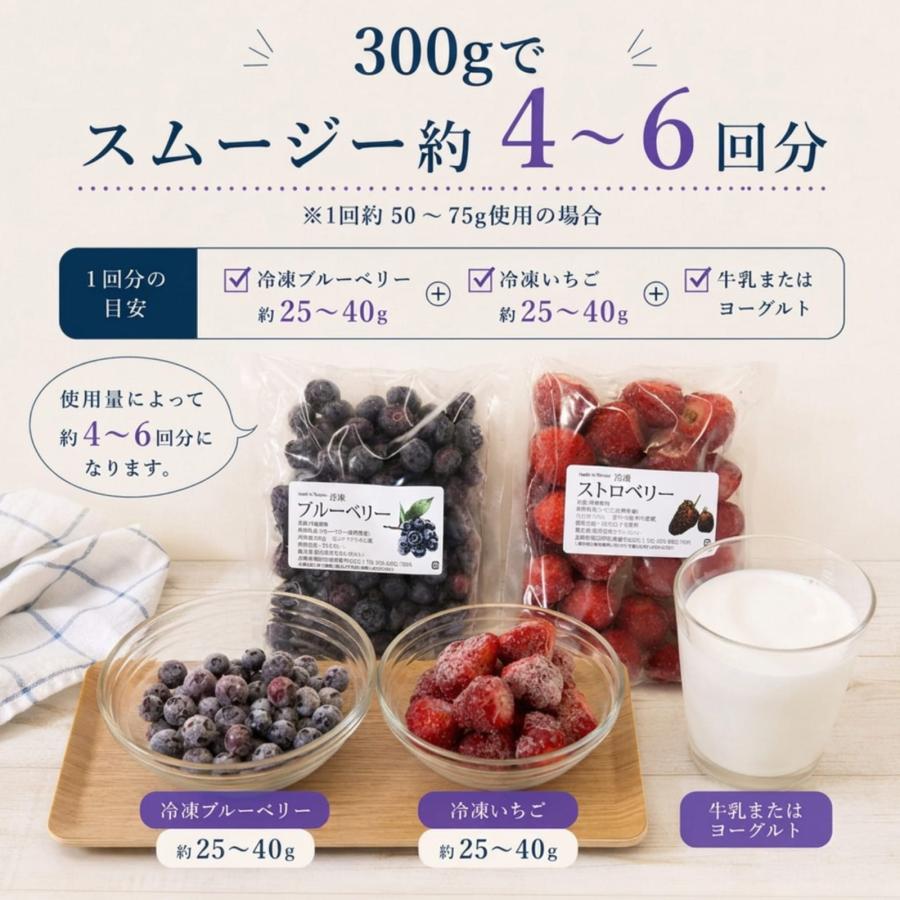 わらいみらい ブルーベリー いちご ストロベリー 冷凍 国産 フルーツ