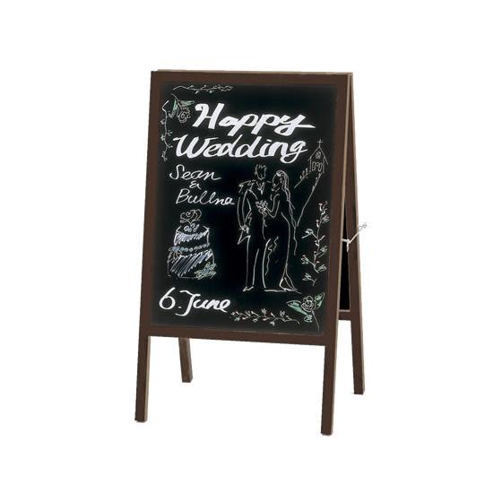 アイリスオーヤマ 両面ブラックボード ダークブラウン GXB-77ダークブラウン Ａ型看板 立て看板 ブラックボード ＰＯＰ 掲示 送料無料 の商品画像