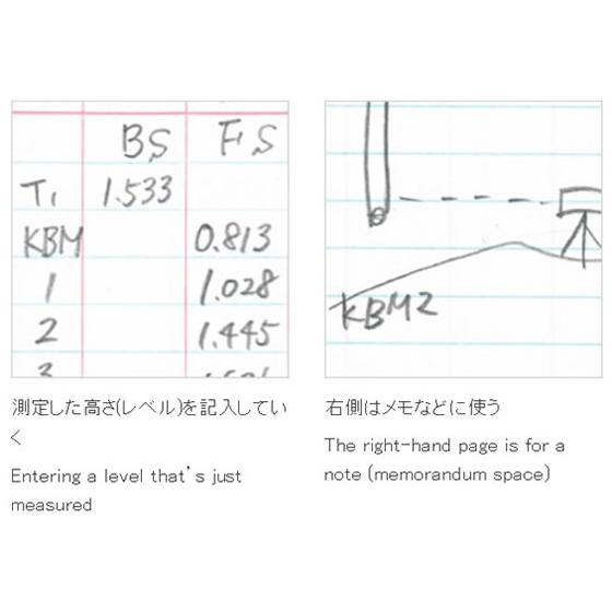 コクヨ 測量野帳(耐水・PP表紙)レベル 赤 セ-Y31R 測量野帳 用途別ノート | KOKUYO | 03