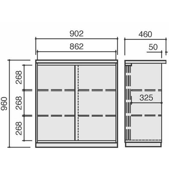 【メーカー直送】コクヨ ユニット型LD2 ハイカウンター 引戸 W900×H960 ナチュラルグレー【代引不可】【組立・設置・送料無料】ハイカウンター 受付カウンターの画像