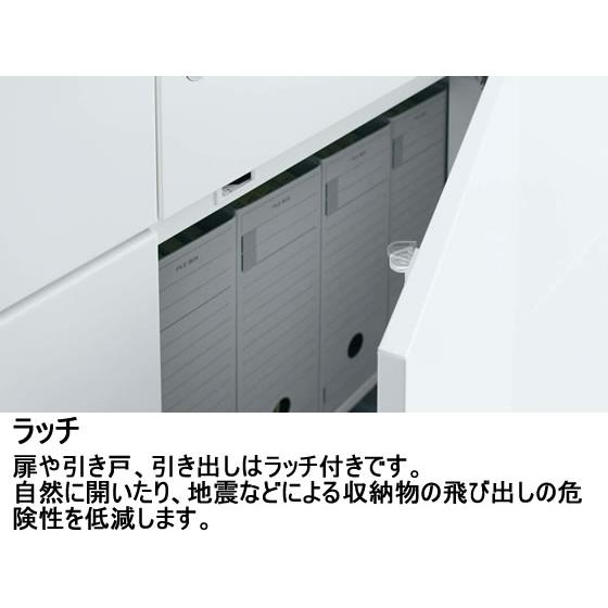 【メーカー直送】コクヨ エディア 下置き 3枚引戸 H1110 ホワイト【代引不可】【組立・設置・送料無料】引違い書庫 スチールキャビネット ロッカー オフィス家具の画像