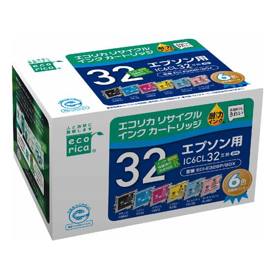 エコリカ エプソン用リサイクルインクカートリッジIC6CL32 エプソン
