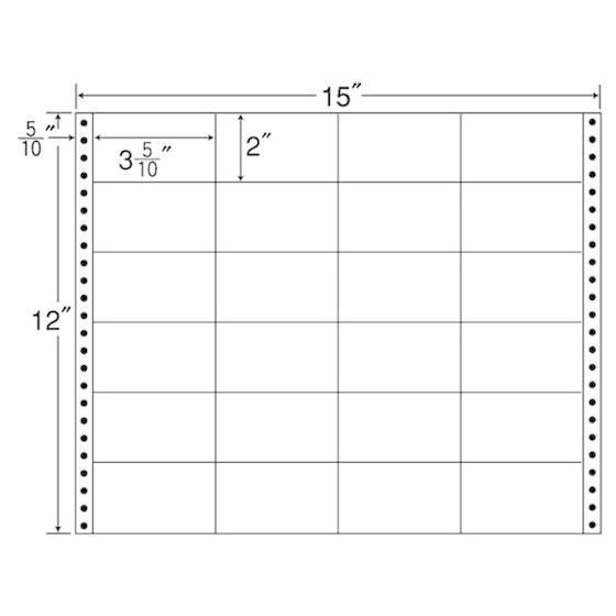 NANA 連続ラベルナナフォーム 15×12インチ 24面 500折 M15W ２１面以上 ドットプリンタ ラベルシール 粘着ラベル用紙