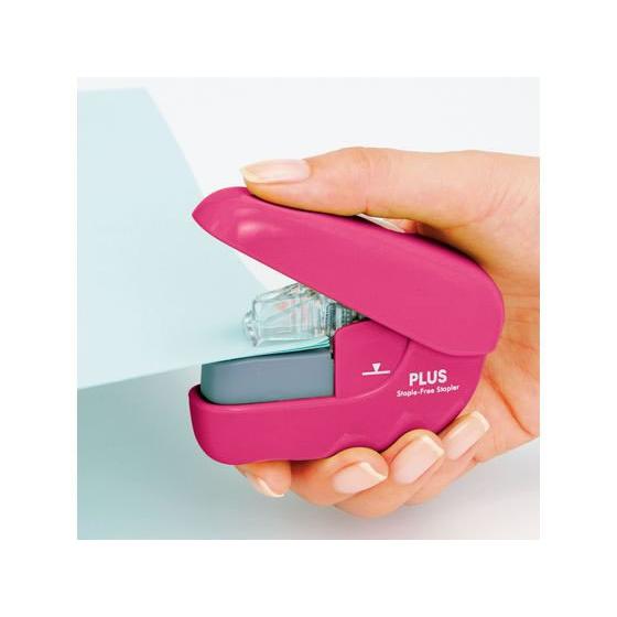 PLUS プラス 針なしホッチキス ペーパークリンチ ピンク SL