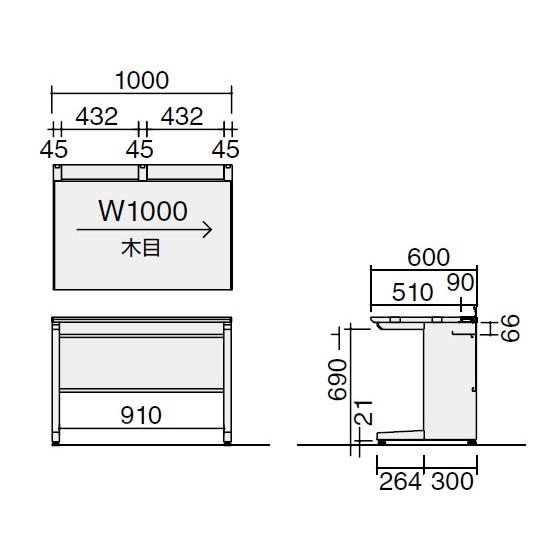 【メーカー直送】コクヨ iS スタンダードテーブル センター引出無 W1000×D600 ホワイト【代引不可】【組立・設置・送料無料】平机 スチールデスク ワゴン_1