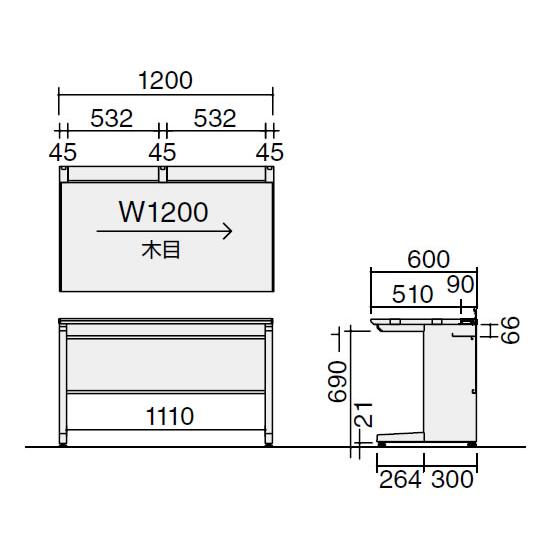 【メーカー直送】コクヨ iS スタンダードテーブル センター引出無 W1200×D600 ホワイト【代引不可】【組立・設置・送料無料】平机 スチールデスク ワゴンの画像