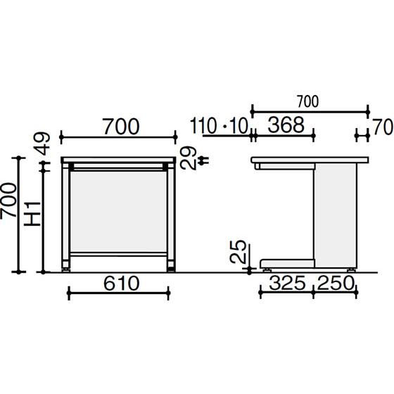 【メーカー直送】コクヨ BS+ スタンダードテーブル W700×D700 SD-BSN77LF11【代引不可】【組立・設置・送料無料】平机 スチールデスク ワゴンの画像