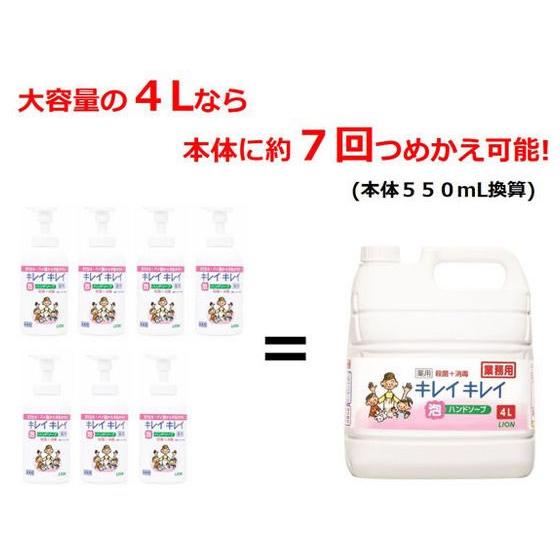 LION（ライオン） 業務用キレイキレイ薬用泡ハンドソープ4L×3個 泡