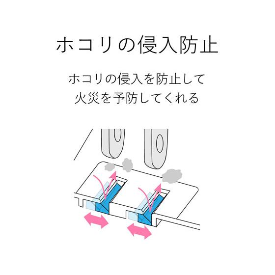 【お取り寄せ】エレコム シャッタータップ 2P式3個口 2m ホワイト T-ST02-22320WH｜cocodecow｜04