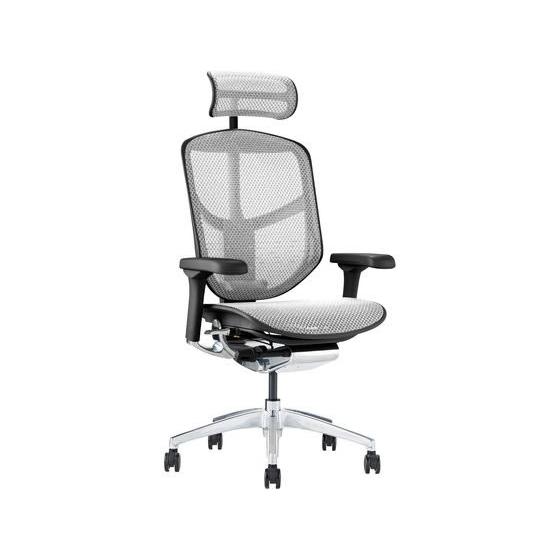 【メーカー直送】Ergohuman エルゴヒューマン エンジョイ2 ハイタイプ ホワイト 389593【代引不可】【お客様組立】肘付き 可動肘タイプ メッシュチェアの画像