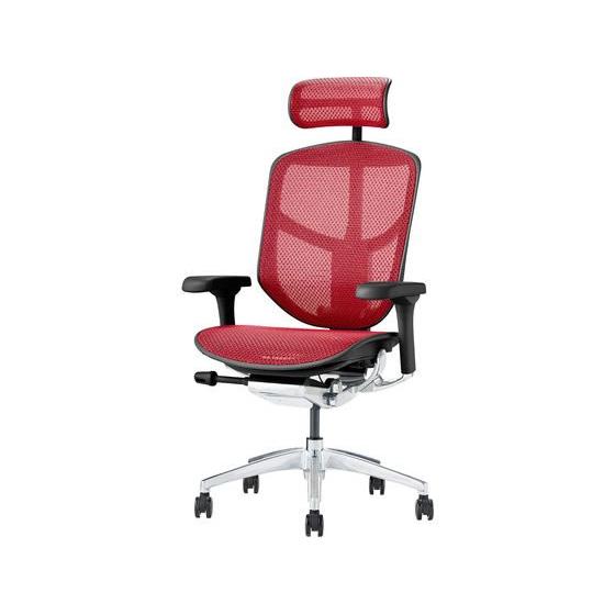 【メーカー直送】Ergohuman エルゴヒューマン エンジョイ2 ハイタイプ レッド 389594【代引不可】【お客様組立】肘付き 可動肘タイプ メッシュチェアの画像