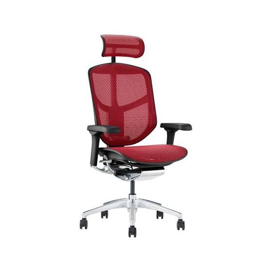 【メーカー直送】Ergohuman エルゴヒューマン エンジョイ2 ハイタイプ レッド 389594【代引不可】【お客様組立】肘付き 可動肘タイプ メッシュチェアの画像