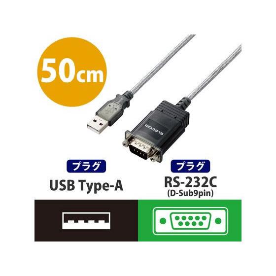 【お取り寄せ】エレコム USB2.0 シリアル変換ケーブル 0.5m 1個 UC-SGT2 配線｜cocodecow｜02