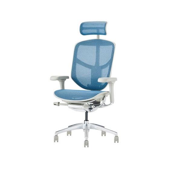 【メーカー直送】Ergohuman エルゴヒューマン エンジョイ2 ハイタイプ ブルー 389600【代引不可】【お客様組立】肘付き 可動肘タイプ メッシュチェアの画像