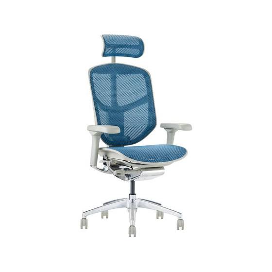 【メーカー直送】Ergohuman エルゴヒューマン エンジョイ2 ハイタイプ ブルー 389600【代引不可】【お客様組立】肘付き 可動肘タイプ メッシュチェアの画像