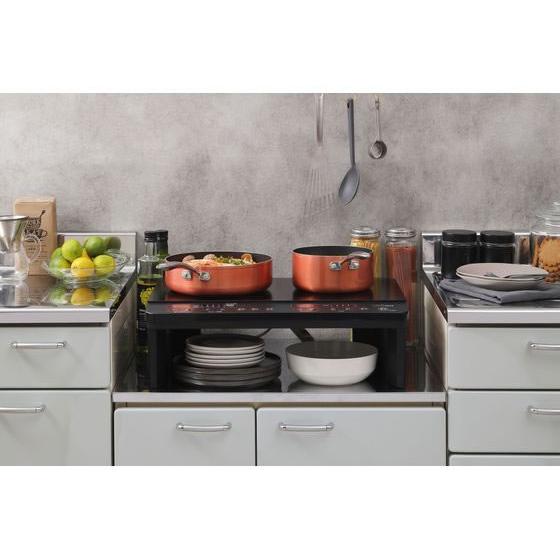 タイムセールアイリスオーヤマ 2口IHコンロ 脚付 ブラック IHK-W13S-B