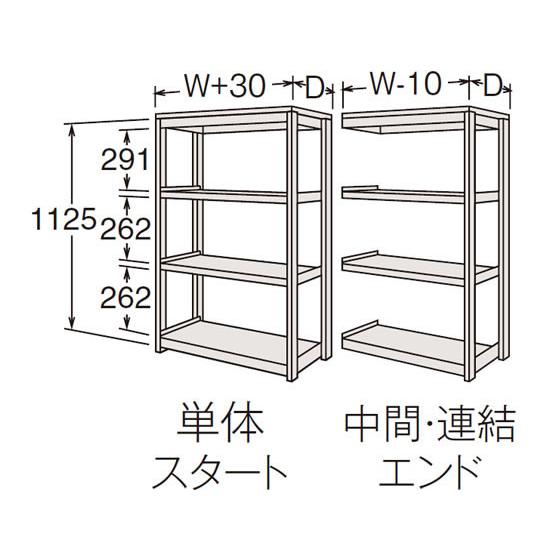 【メーカー直送】オカムラ BRIO 高さ1100 天地4段 連結 カウンターシェルフ ネオホワイト【代引不可】【お客様組立】中軽量ラック スチールラック キャビネット_1