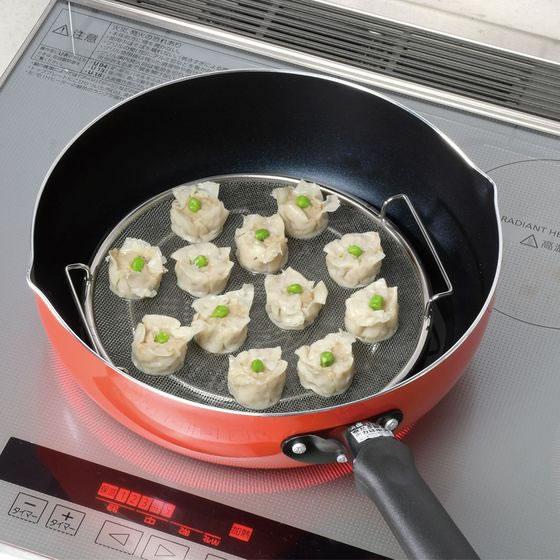 【お取り寄せ】パール金属 油切りもできるフライパンスチーマー HB-6764 アルミバット ボウル ザル バット 厨房 キッチン |  | 02