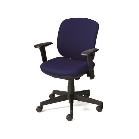 【メーカー直送】プラス プリセア ローバック ブラックシェル肘付 ブルー KD-K66SL BL【代引不可】【組立・設置・送料無料】肘付き 可動肘タイプ 布張りチェア