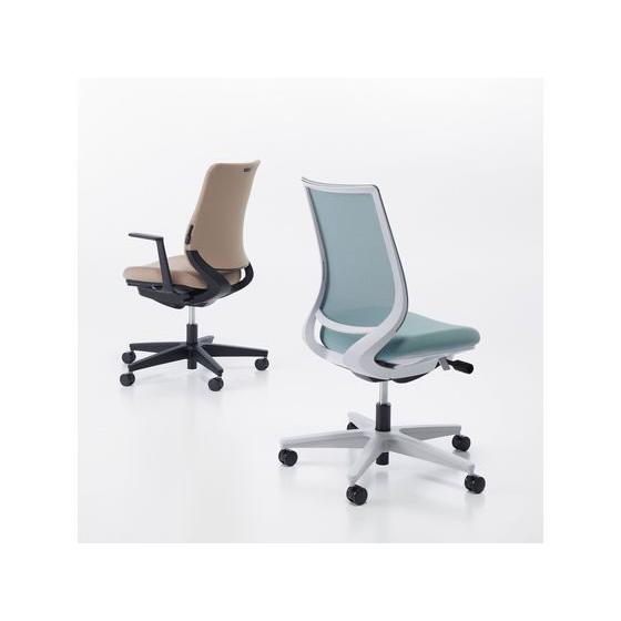 チェア ミトラ2 L型肘 ランバー付 【AKRNITROWHITE】 ソフトテラコッタ ポリウレタン巻き【代引不可】【組立・設置・送料無料】