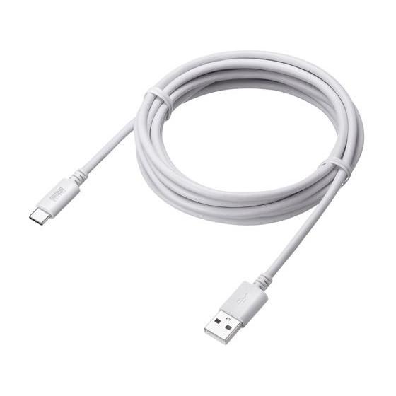 【お取り寄せ】サンワサプライ USB 2.0 Type-Cケーブル(3m・ホワイト) KU-CA30W ＵＳＢケーブル C to A ケーブル 電源タップ 配線パーツ 家電 | SANWA SUPPLY | 06